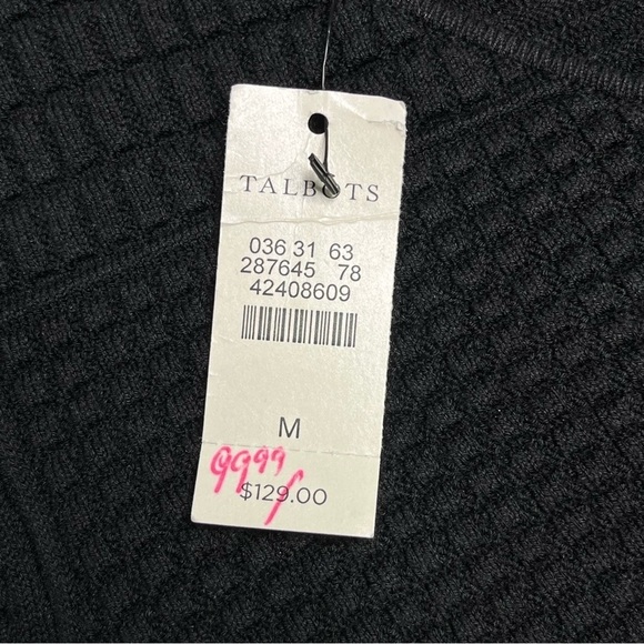 Talbots Multi-Textured Knit Dress Size M 3/4 Sleeves V-Neck Knee Length NEW - Picture 11 of 11